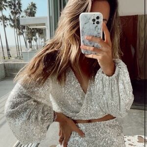 12th Tribe Sequin Crop Top